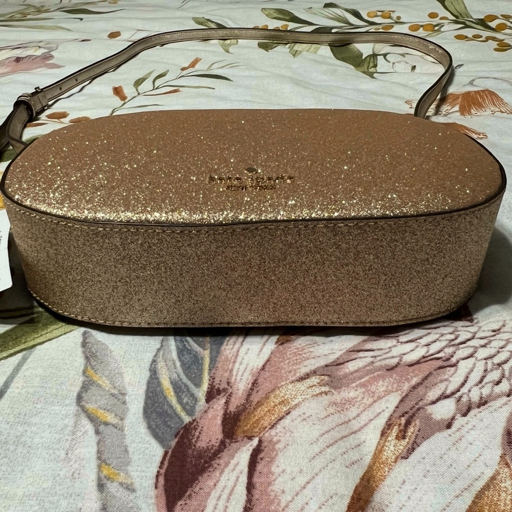 Kate Spade Gold Glitter Crossbody Bag Purse - Picture 6 of 9